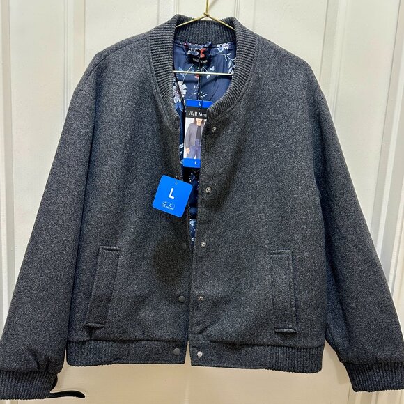 Well Worn Women's Bomber Style Jacket Coat Size L Charcoal Gray Contemporary NEW - Picture 15 of 15